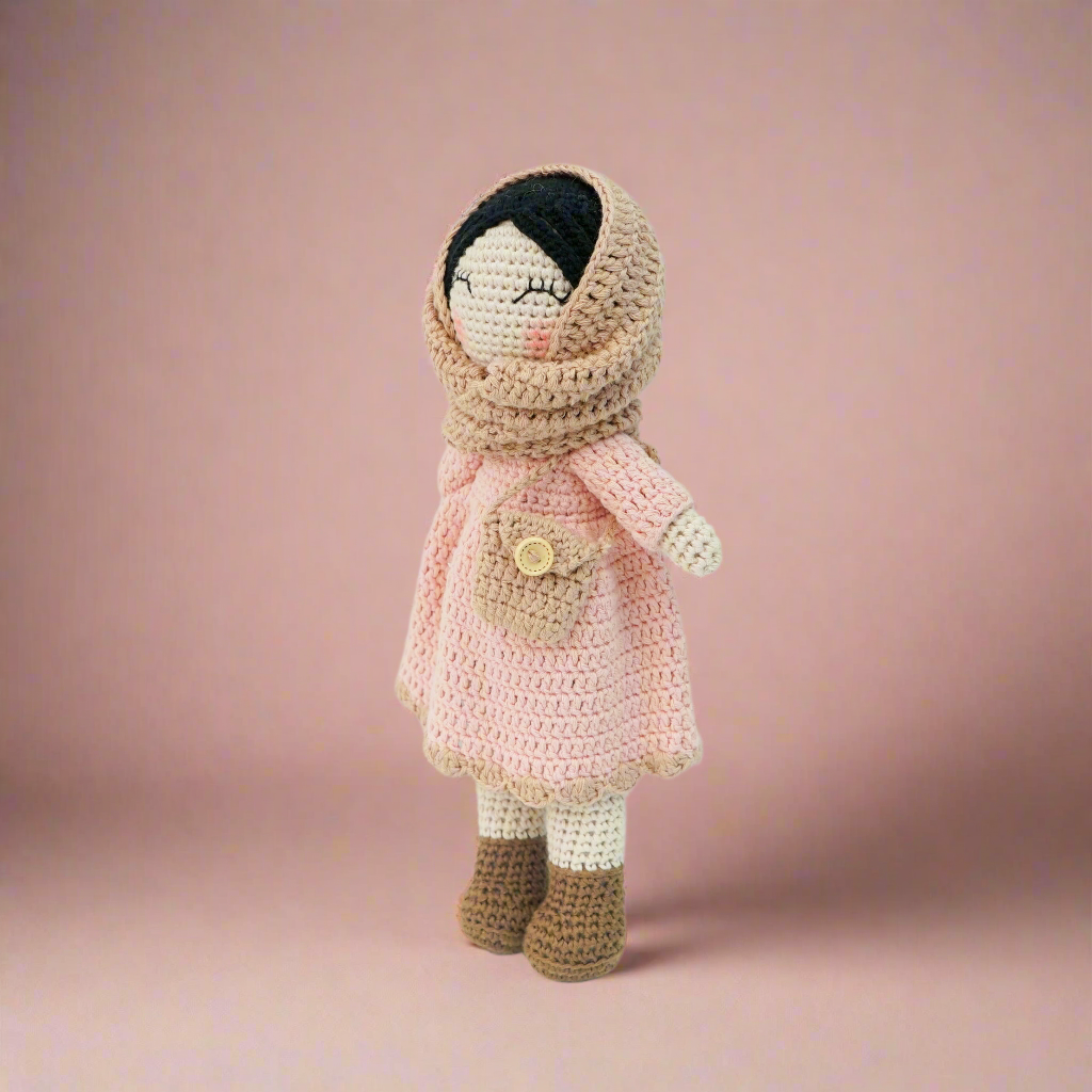 Emaan - Crochet Hijab Doll, Blush Colour