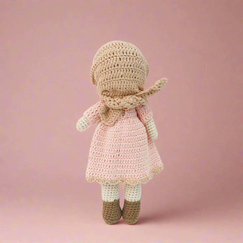 Emaan - Crochet Hijab Doll, Blush Colour
