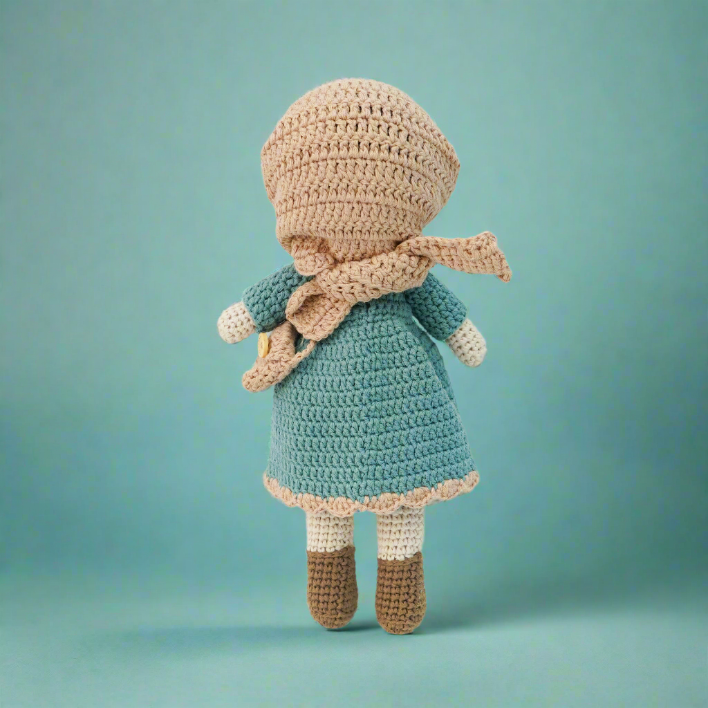 Noor - Crochet Hijab Doll, Teal Colour.