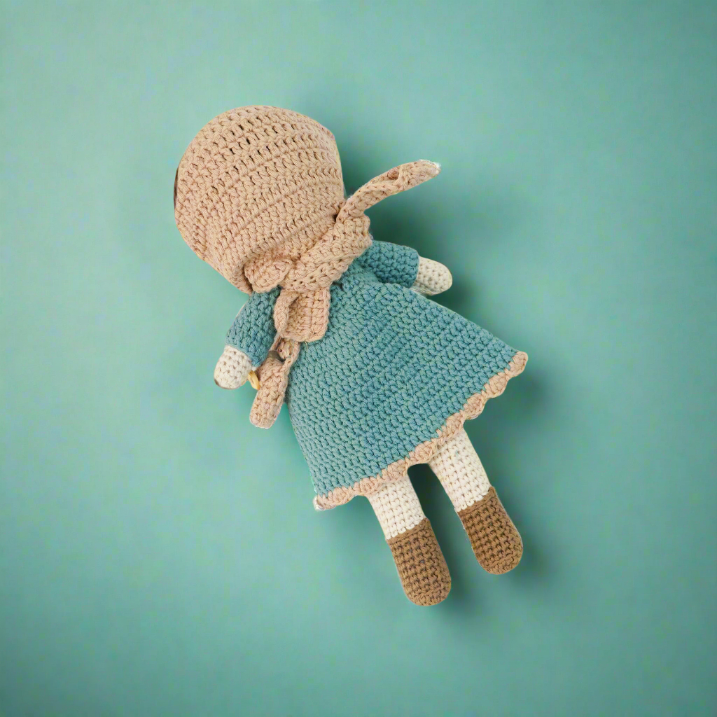 Noor - Crochet Hijab Doll, Teal Colour.