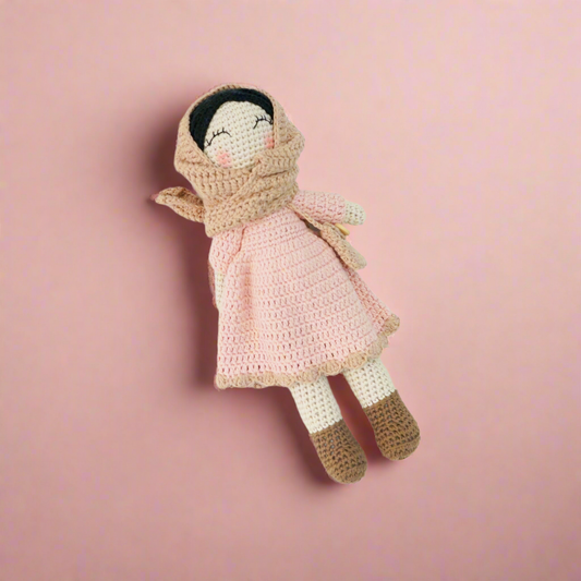 Emaan - Crochet Hijab Doll, Blush Colour