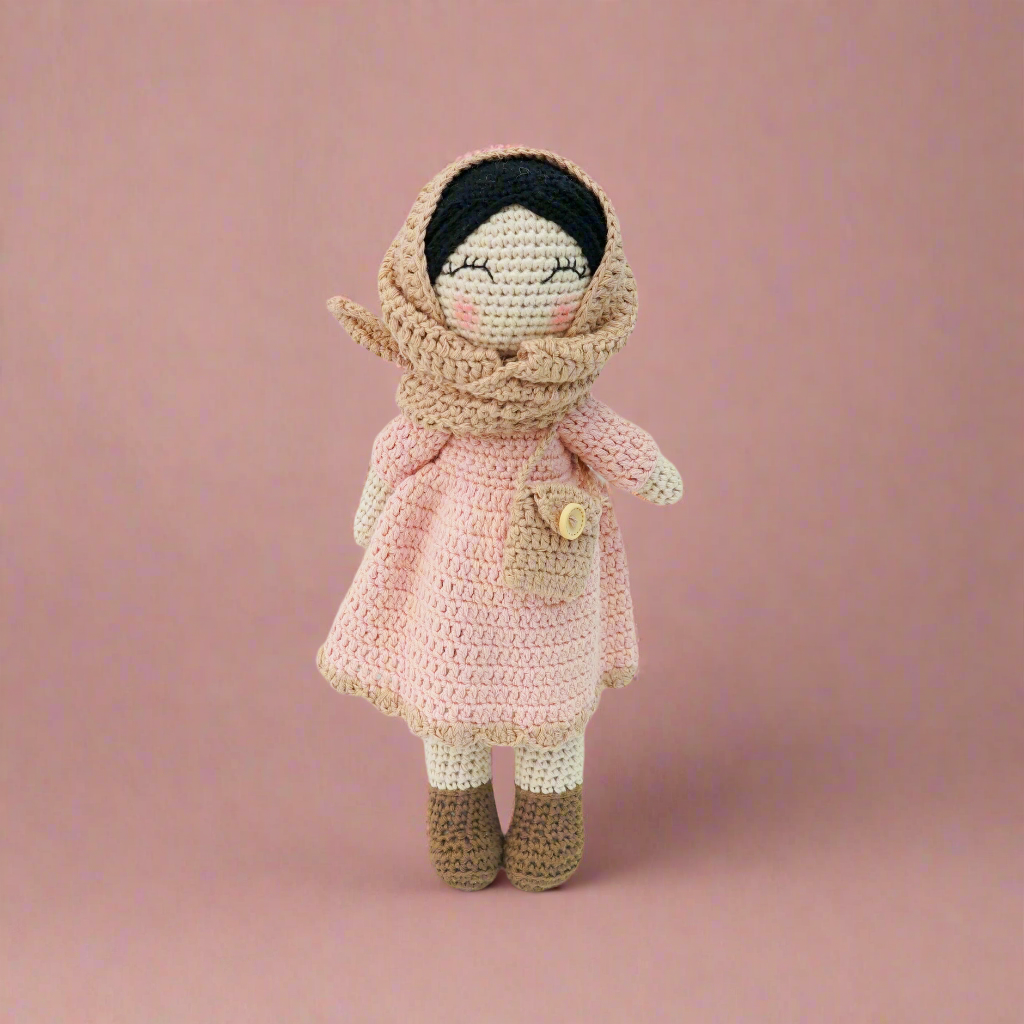 Emaan - Crochet Hijab Doll, Blush Colour